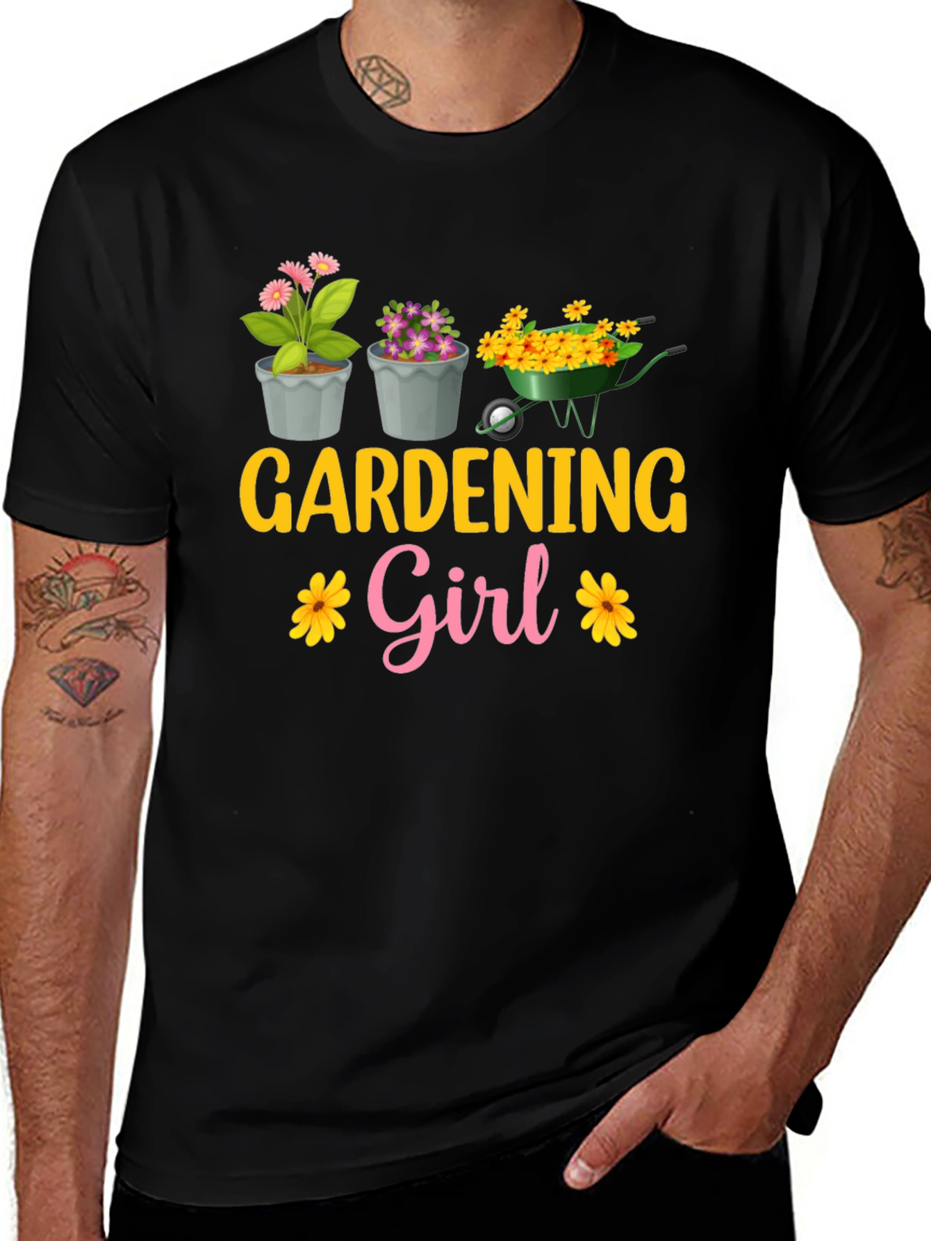 Gardening Girl T-Shirt - Floral Garden Design