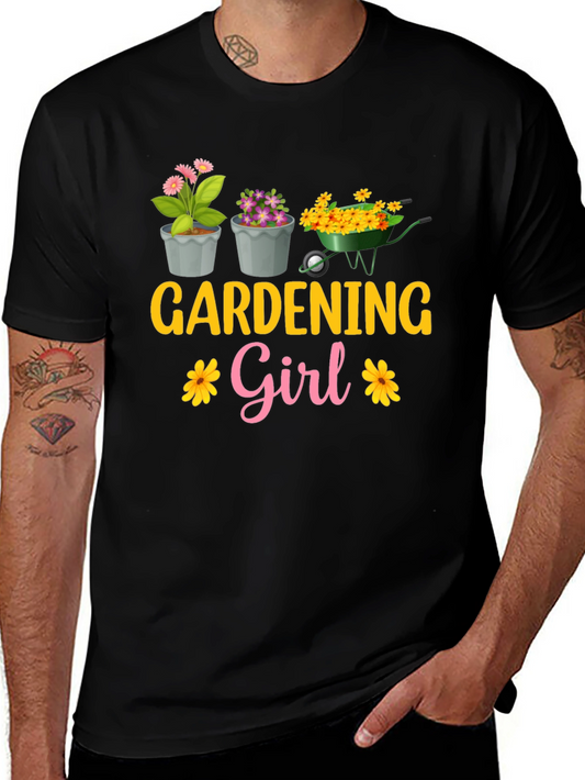 Gardening Girl T-Shirt - Floral Garden Design