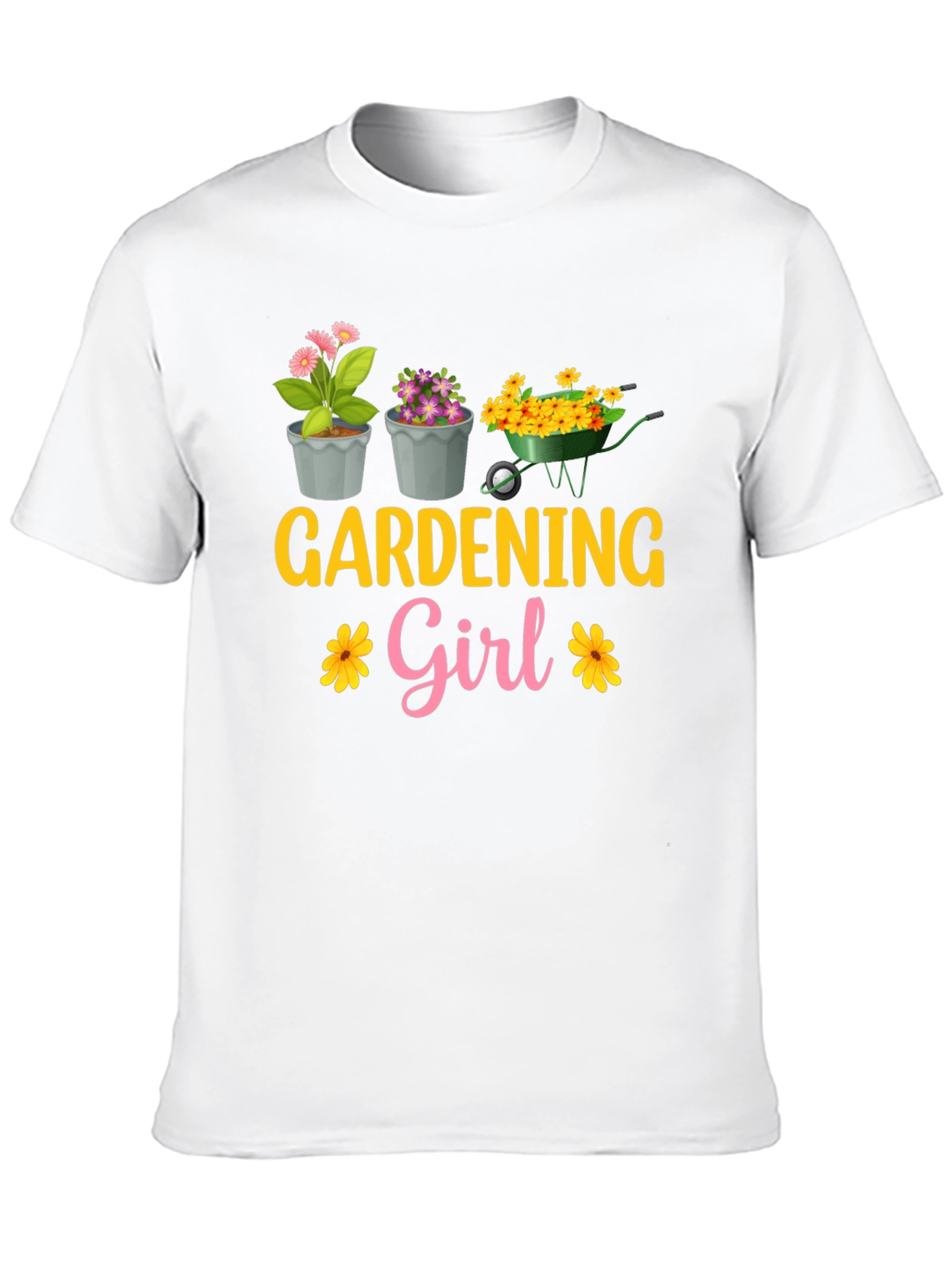 Gardening Girl T-Shirt - Floral Garden Design