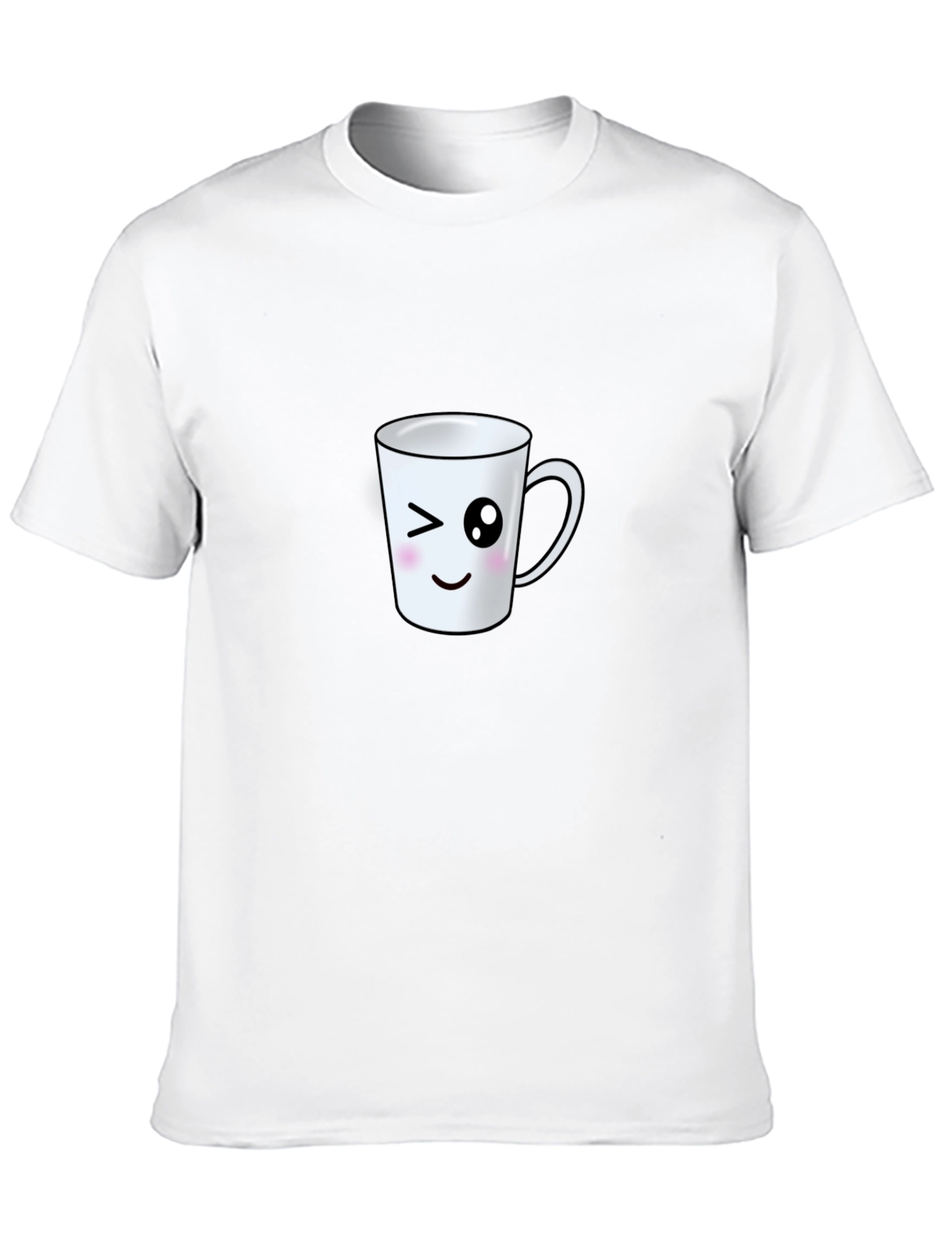 Cute Wink Mug Graphic Tee - Black