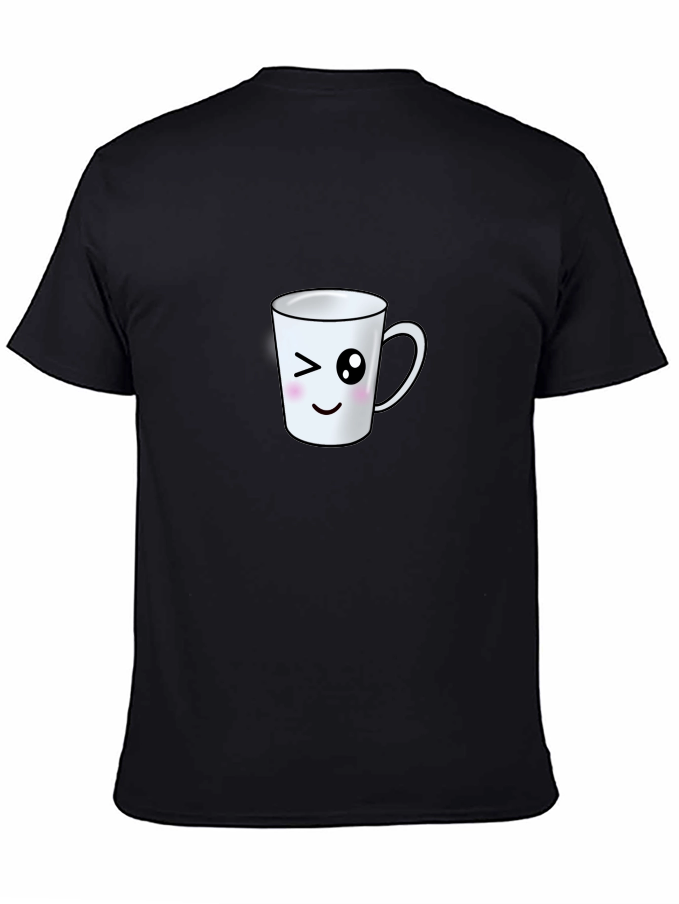 Cute Wink Mug Graphic Tee - Black