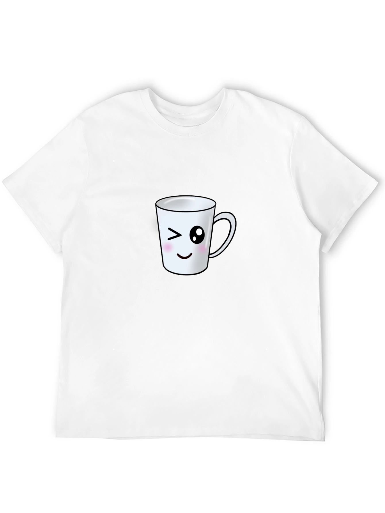 Cute Wink Mug Graphic Tee - Black