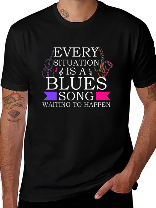 Blues Song Graphic T-Shirt - Music Lover Tee