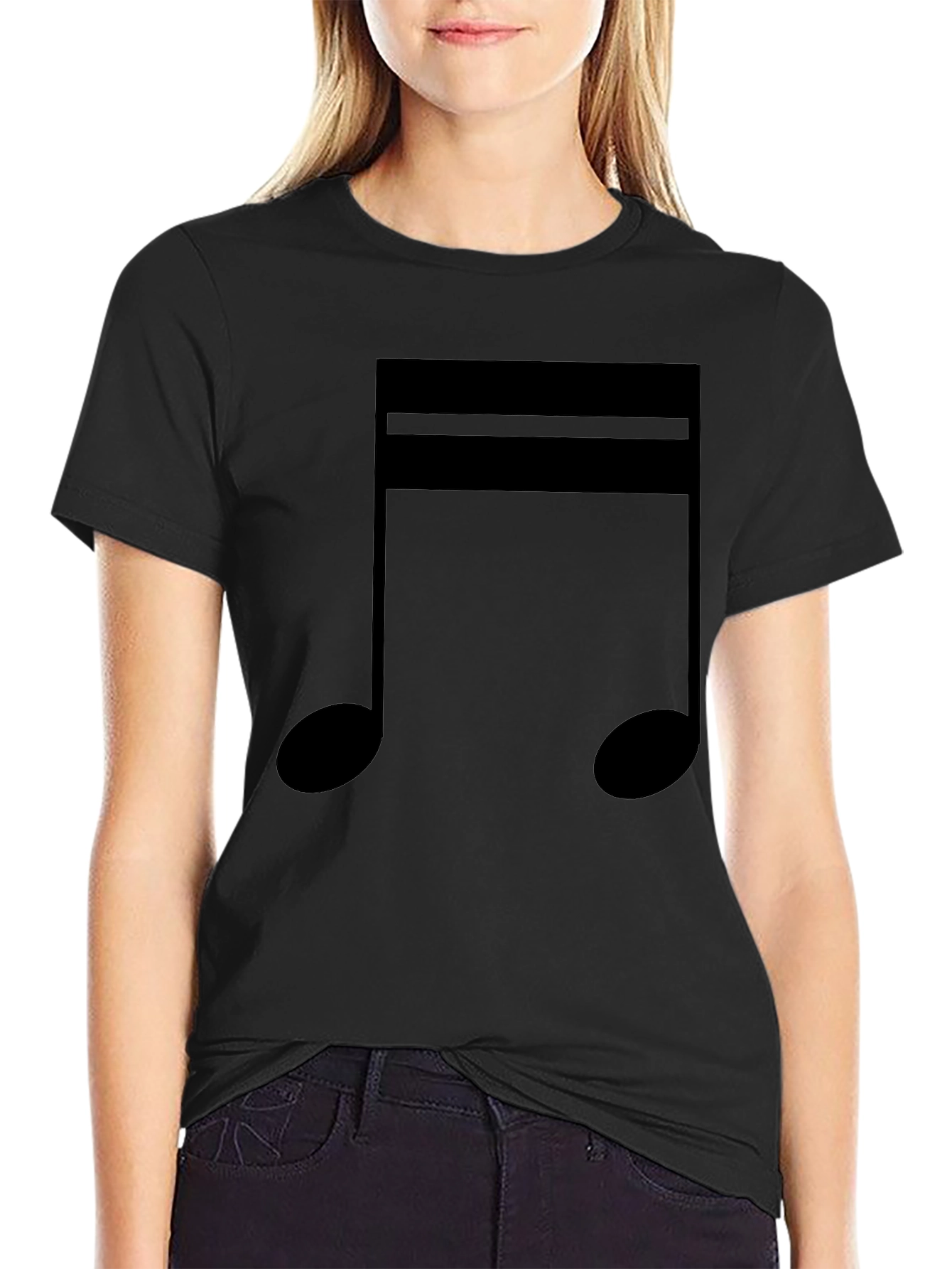 Musical Eighth Note Black T-Shirt