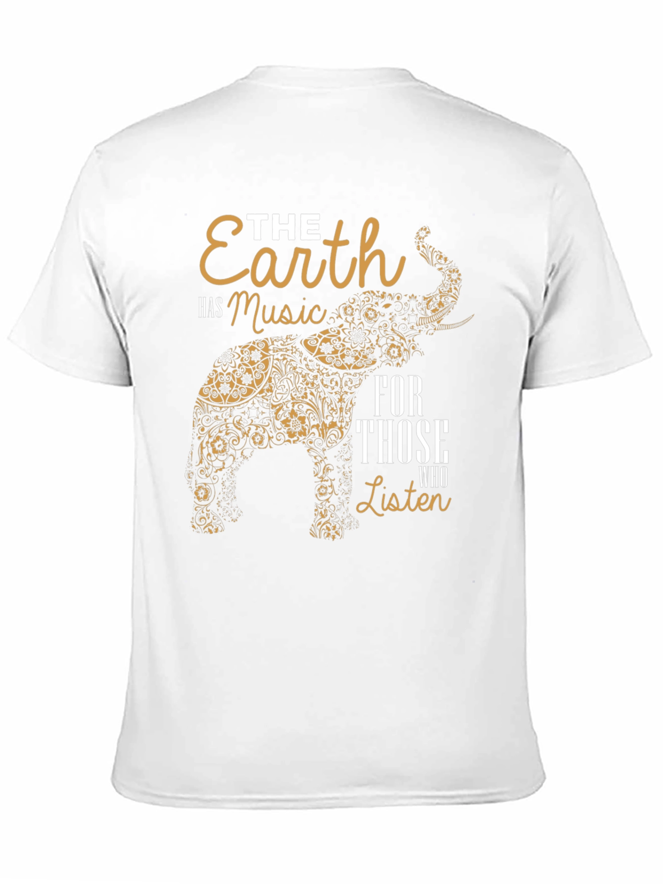 Earth Music Elephant Print Black T-Shirt