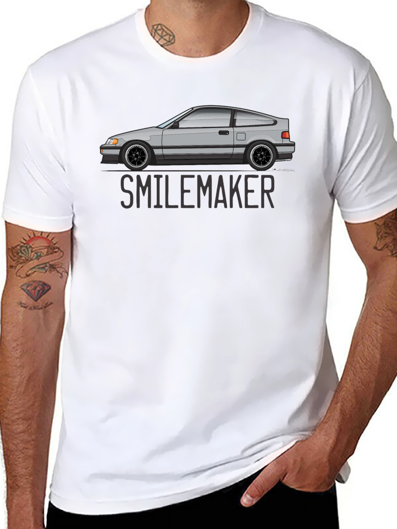 Smilemaker Car Graphic T-Shirt - Black