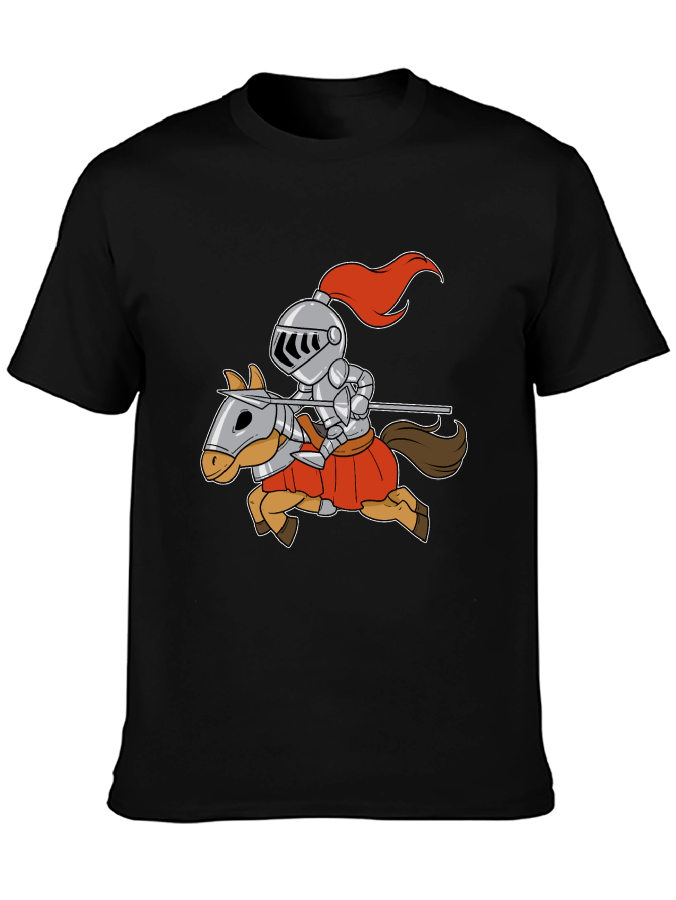 Knight on Horse T-Shirt - Cartoon Style