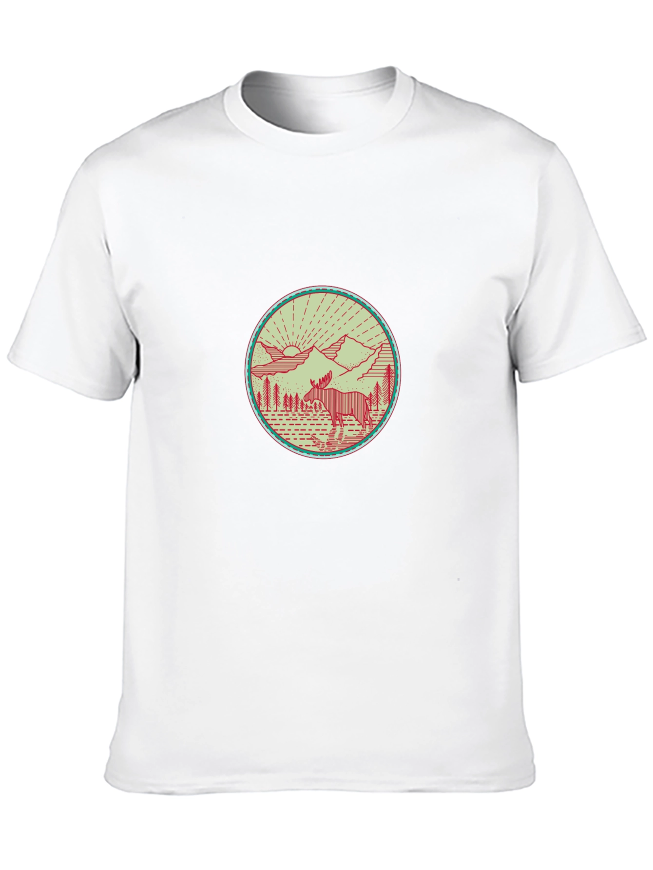 Nature Moose Graphic Tee - Black