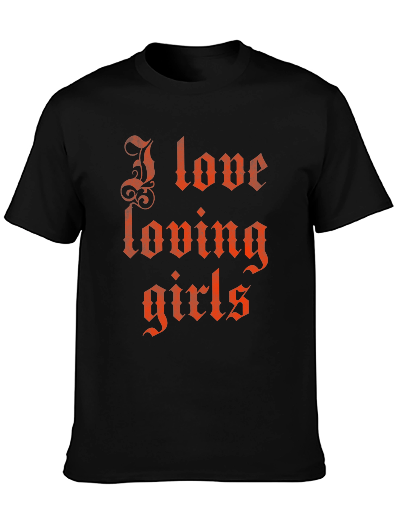 I Love Loving Girls Graphic T-Shirt - Black