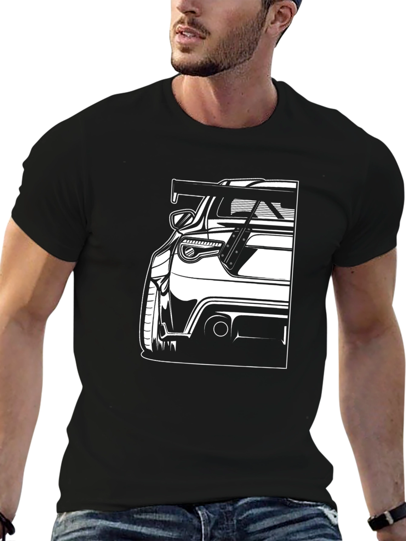 Car Graphic T-Shirt - Black Cotton Tee