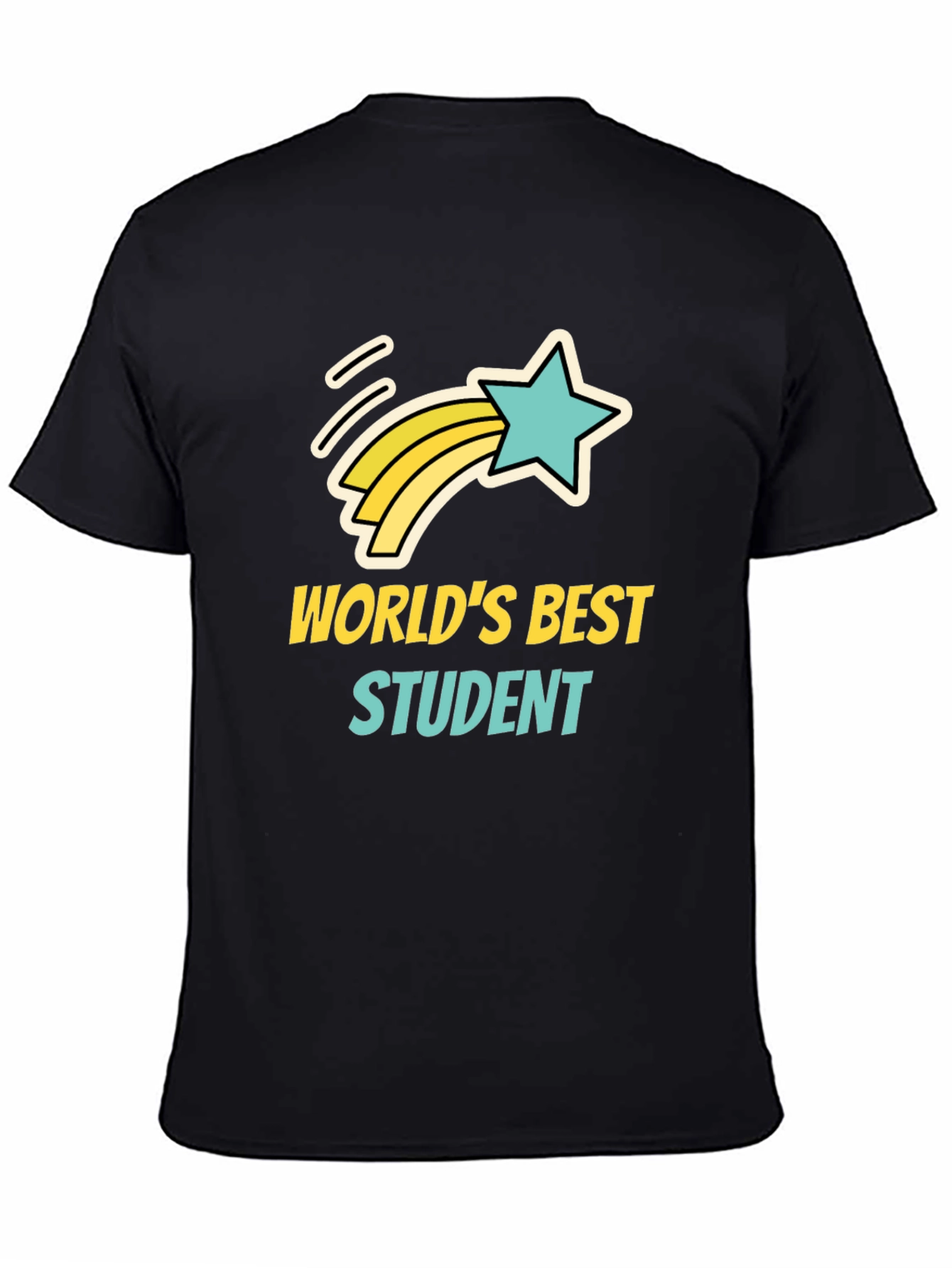 Worlds Best Student T-Shirt - Black Cotton Tee