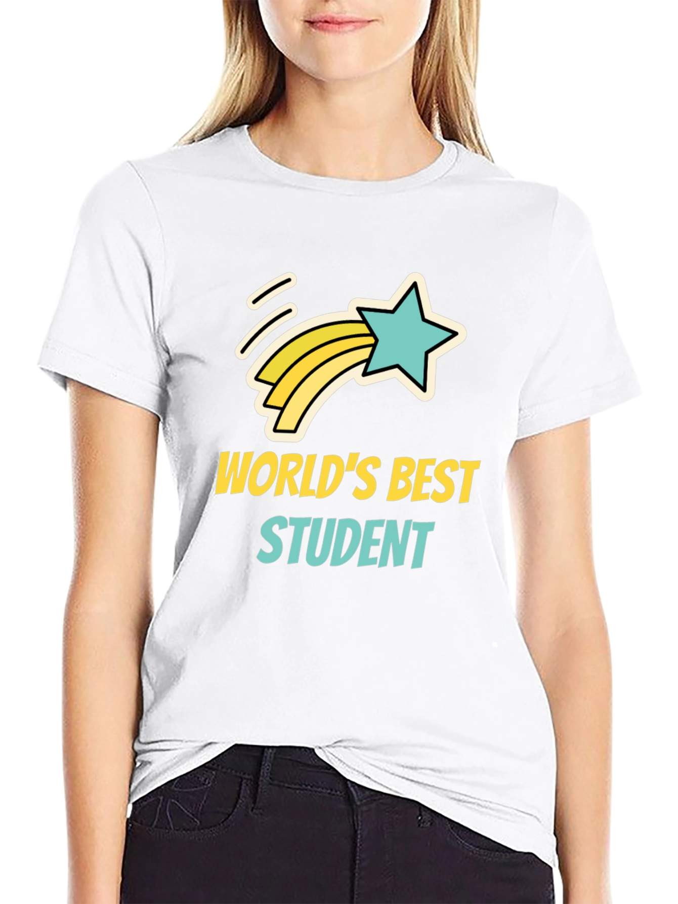 Worlds Best Student T-Shirt - Black Cotton Tee