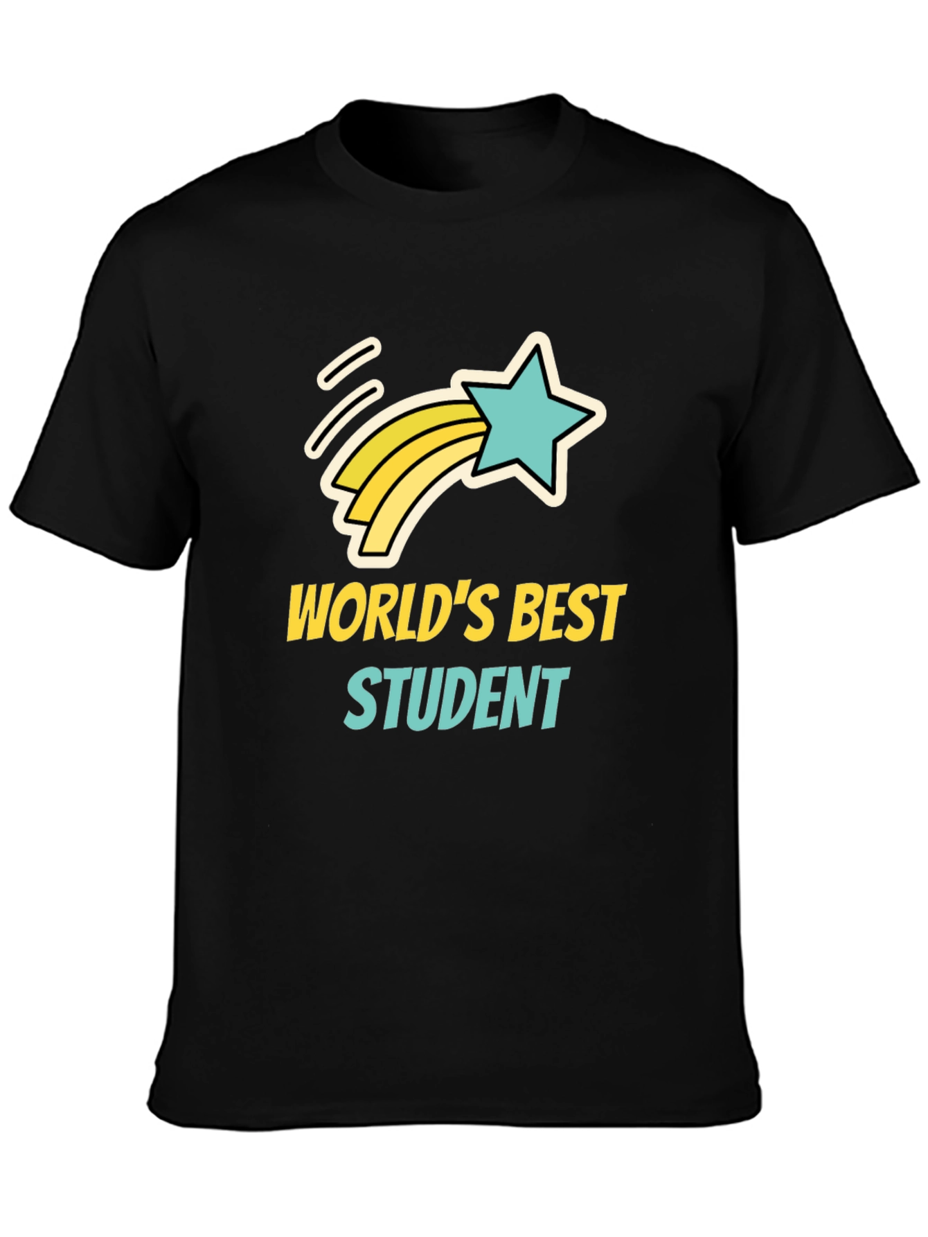 Worlds Best Student T-Shirt - Black Cotton Tee