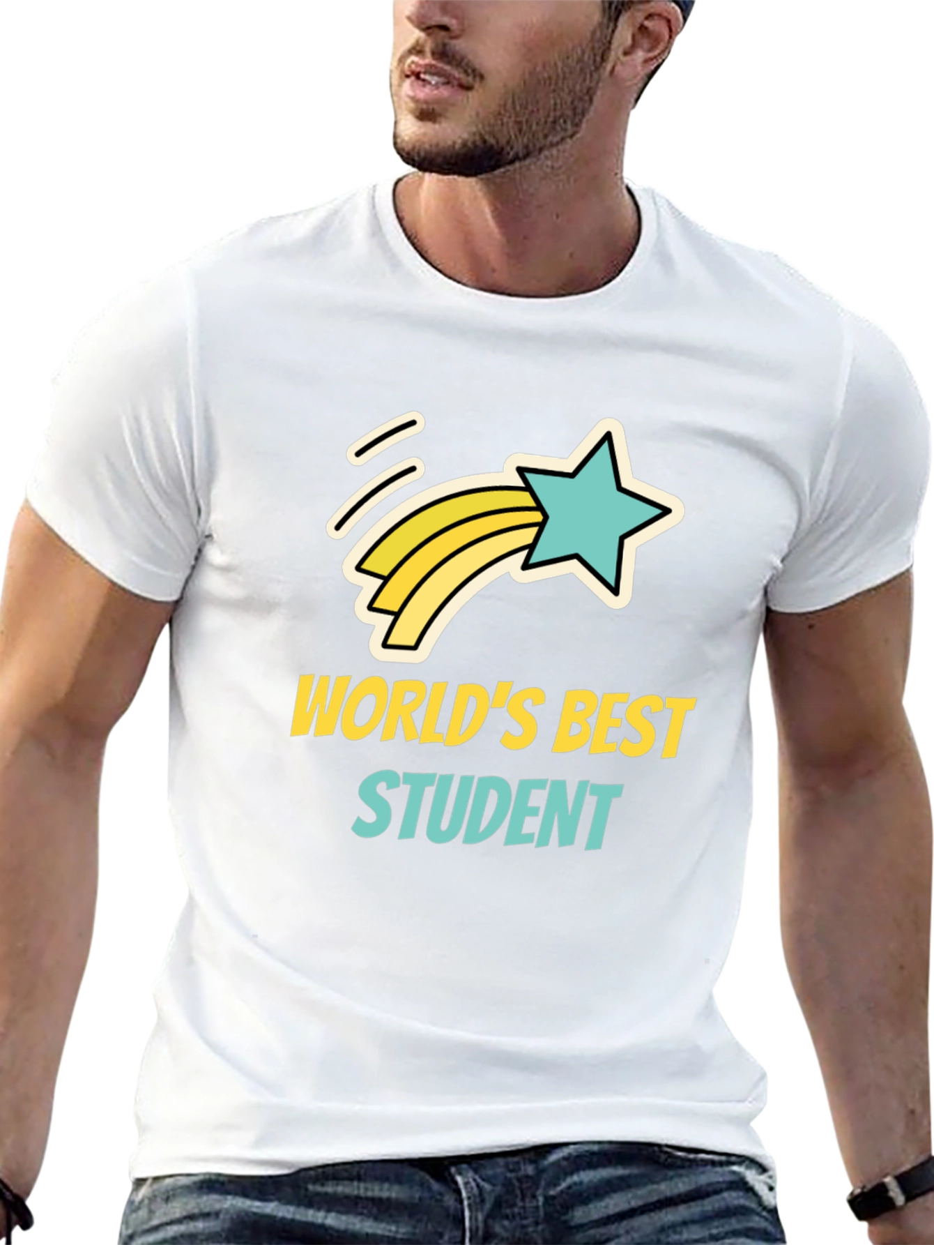 Worlds Best Student T-Shirt - Black Cotton Tee