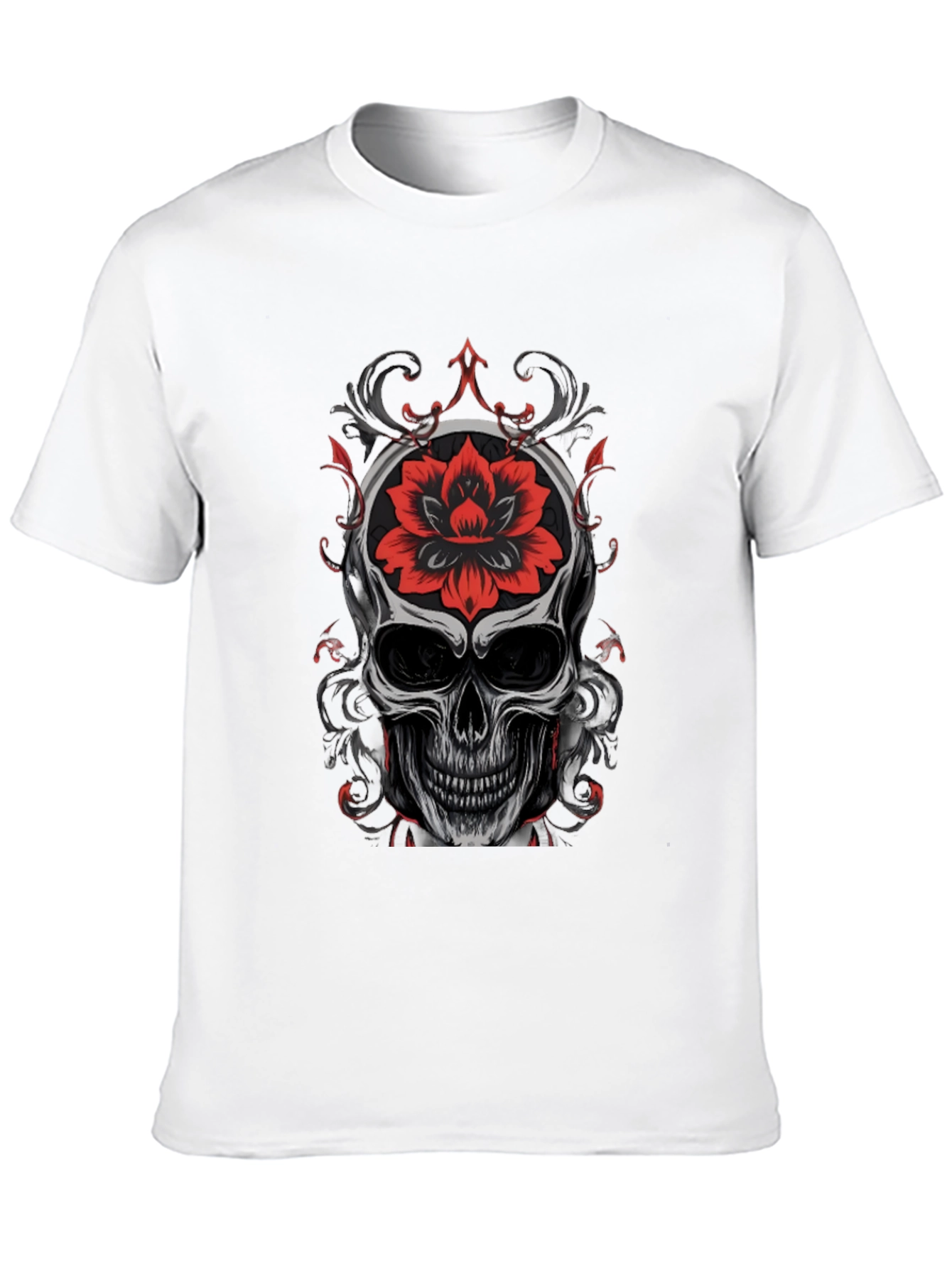 Skull & Rose Graphic T-Shirt - Bold Streetwear
