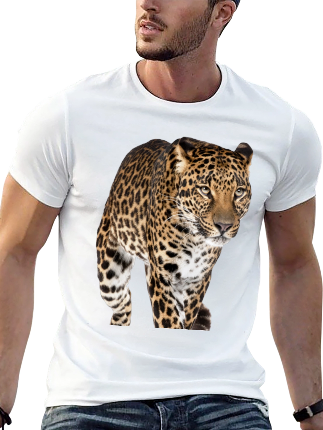 Leopard Print Crew Neck T-Shirt