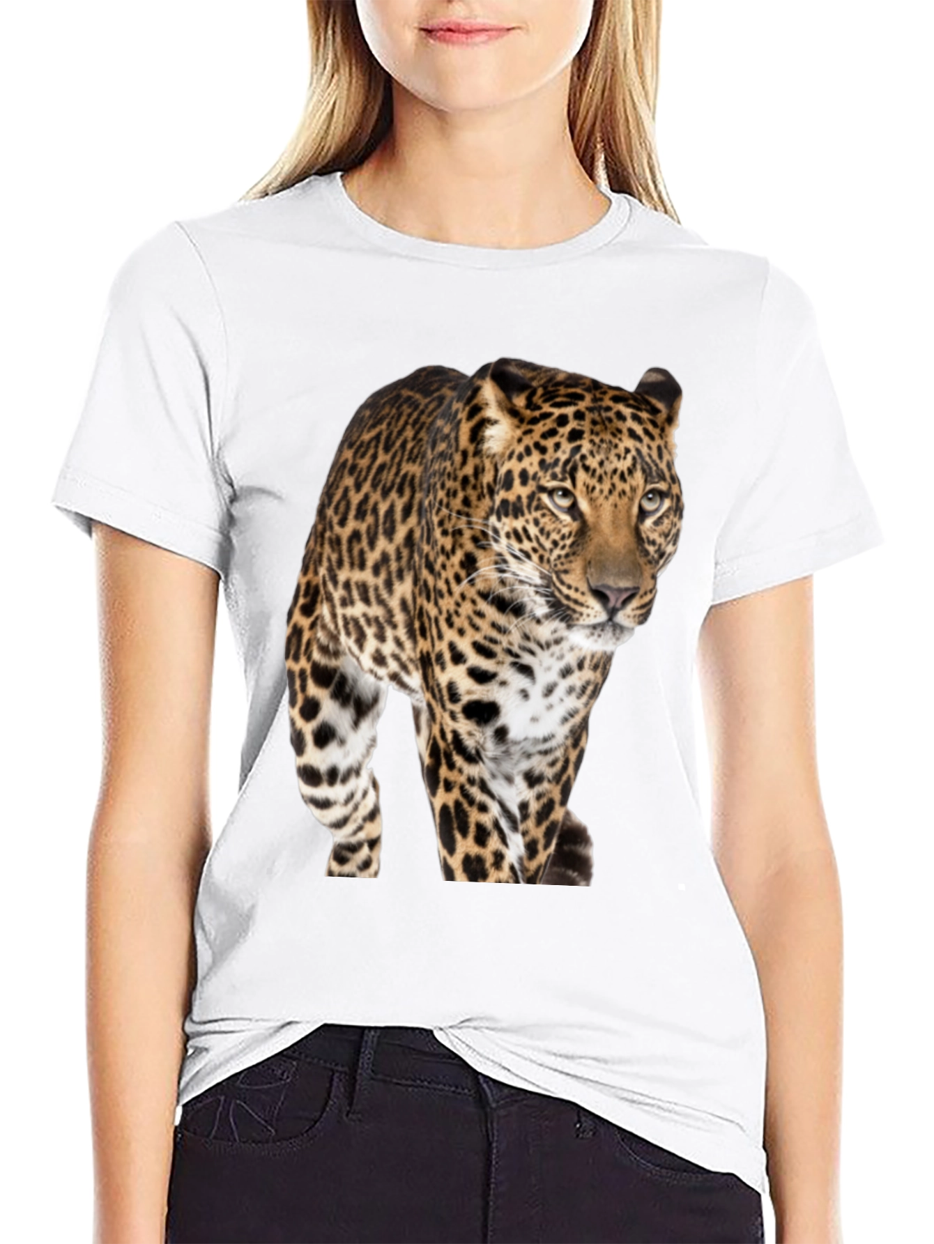 Leopard Print Crew Neck T-Shirt