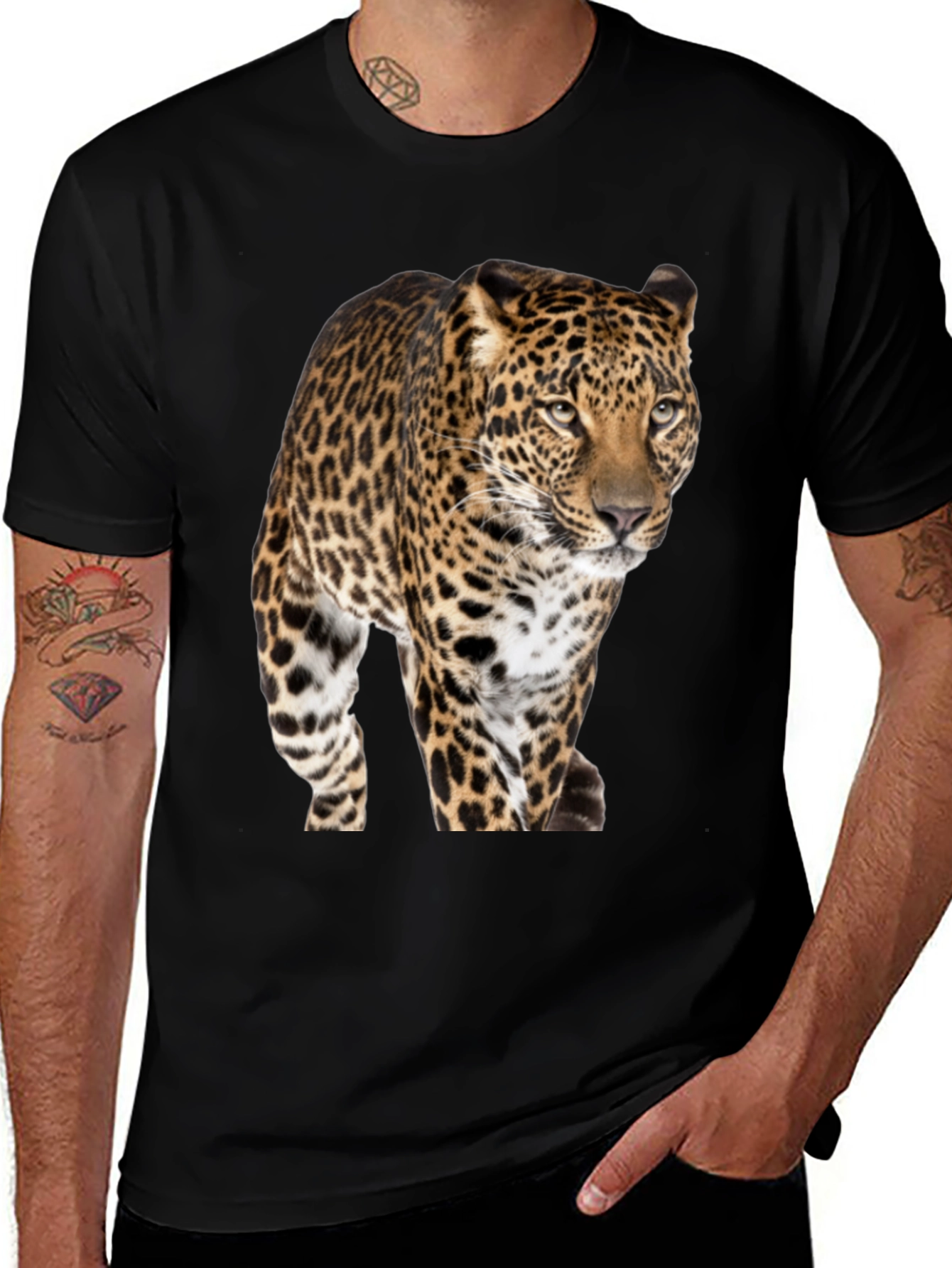 Leopard Print Crew Neck T-Shirt