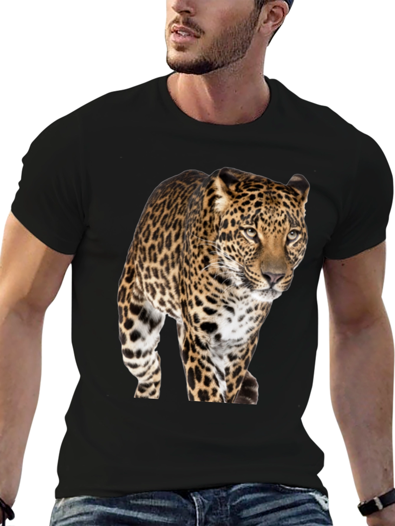 Leopard Print Crew Neck T-Shirt