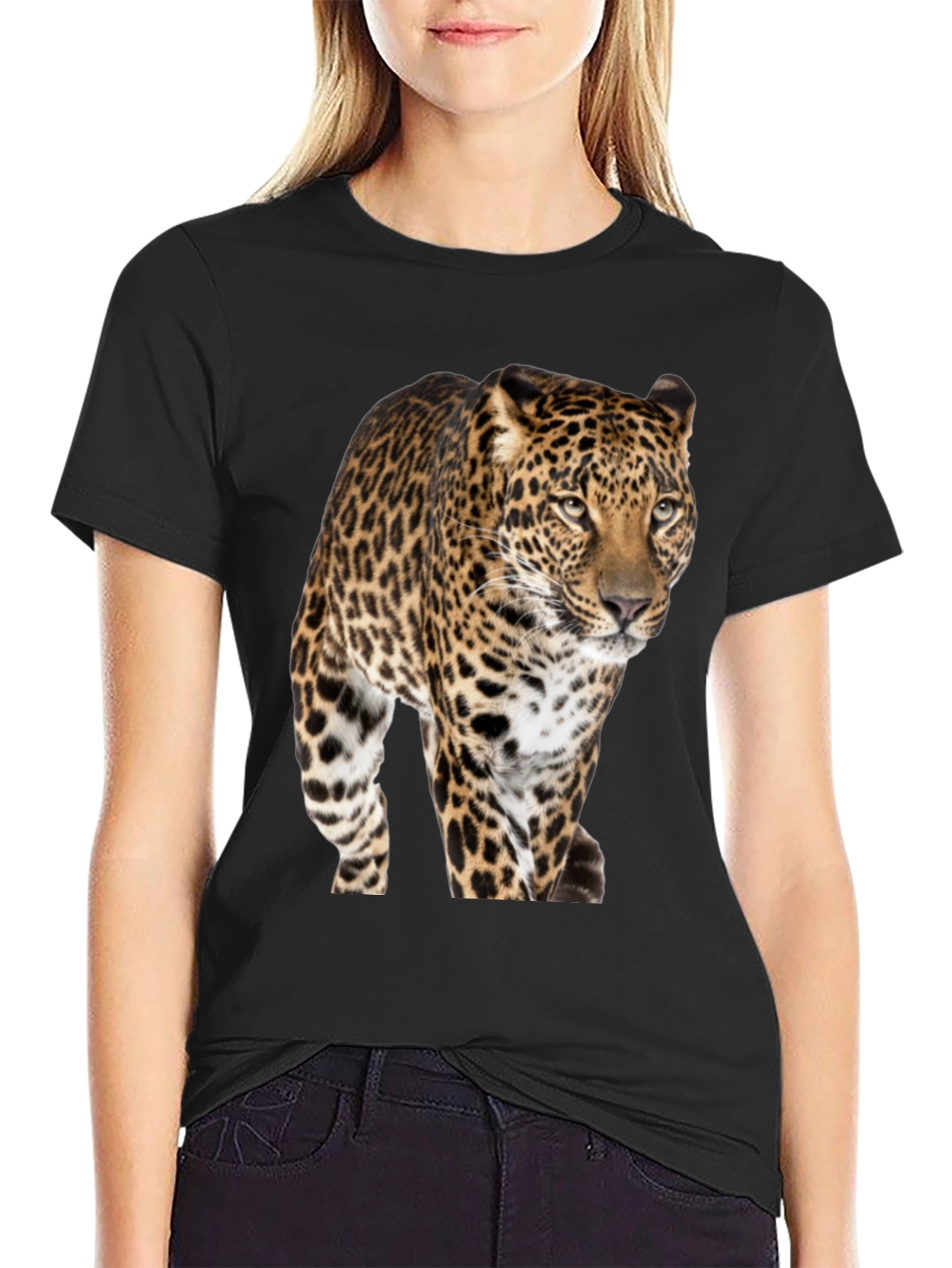 Leopard Print Crew Neck T-Shirt