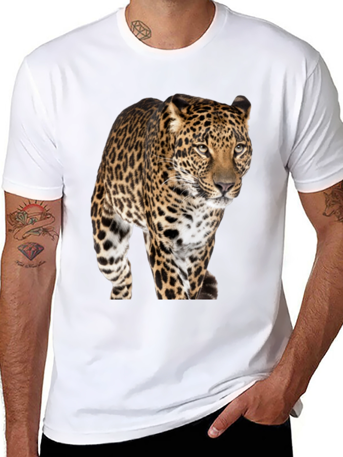 Leopard Print Crew Neck T-Shirt