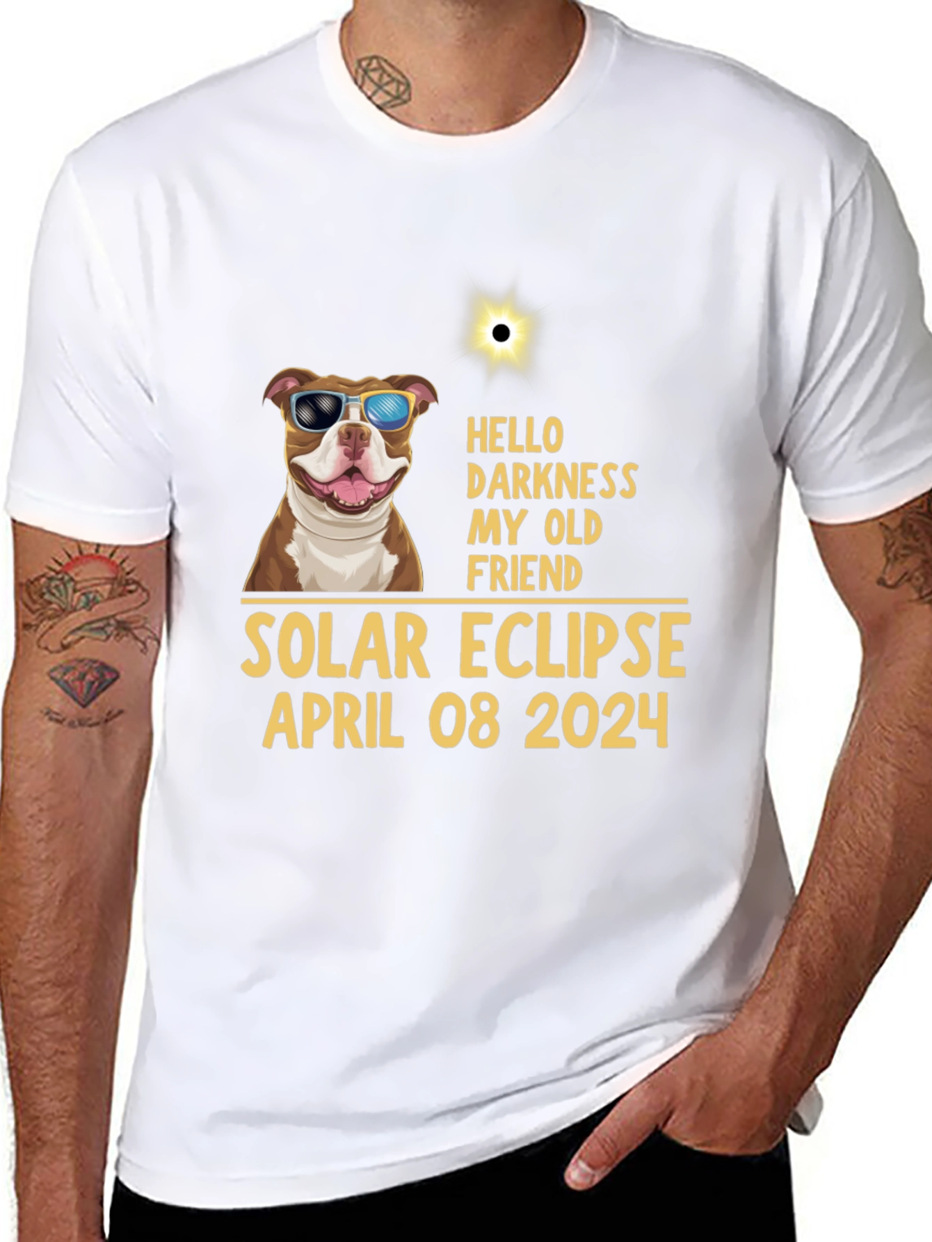 Solar Eclipse April 08 2024 Dog T-Shirt