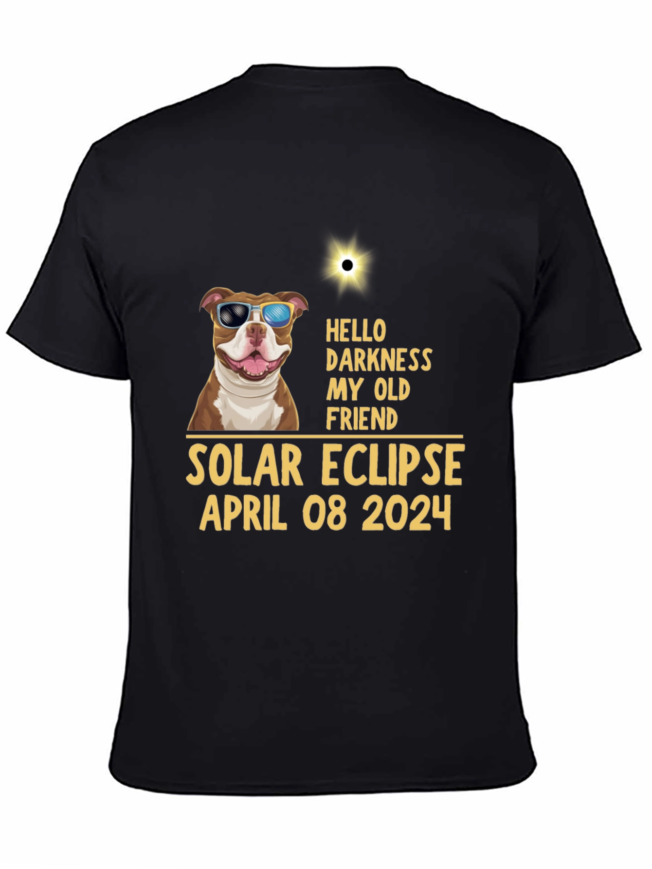 Solar Eclipse April 08 2024 Dog T-Shirt