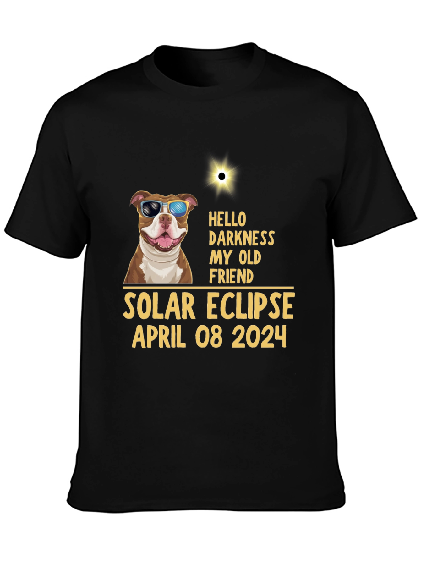 Solar Eclipse April 08 2024 Dog T-Shirt