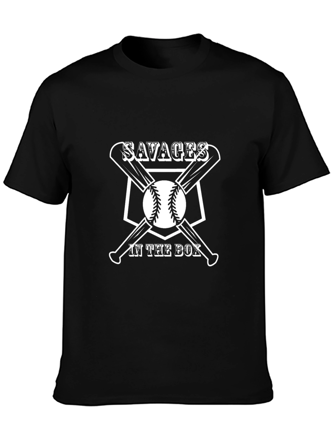 Savages in the Box Baseball Graphic T-Shirt