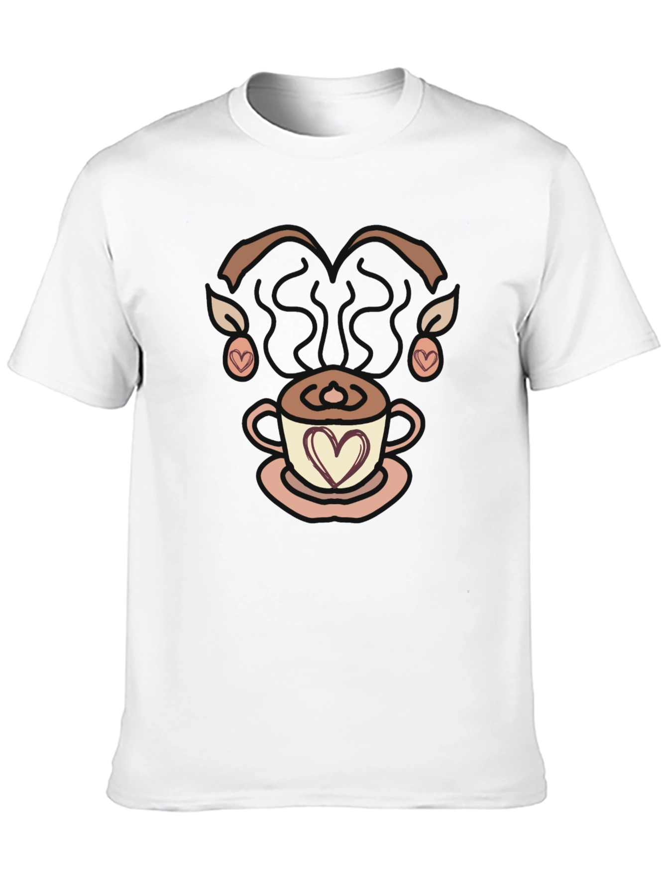 Coffee Lovers Graphic Tee - Heart Latte Art