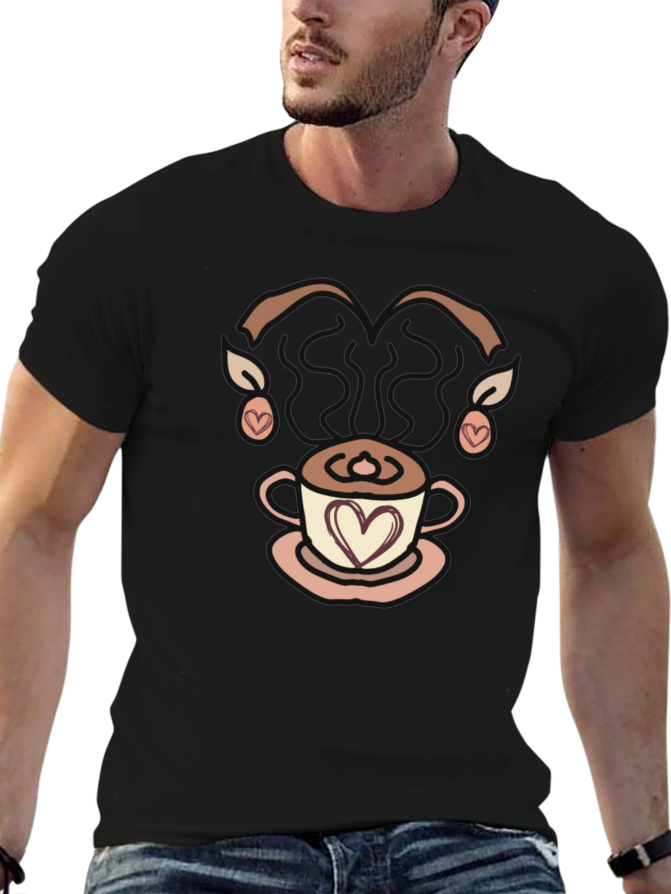 Coffee Lovers Graphic Tee - Heart Latte Art
