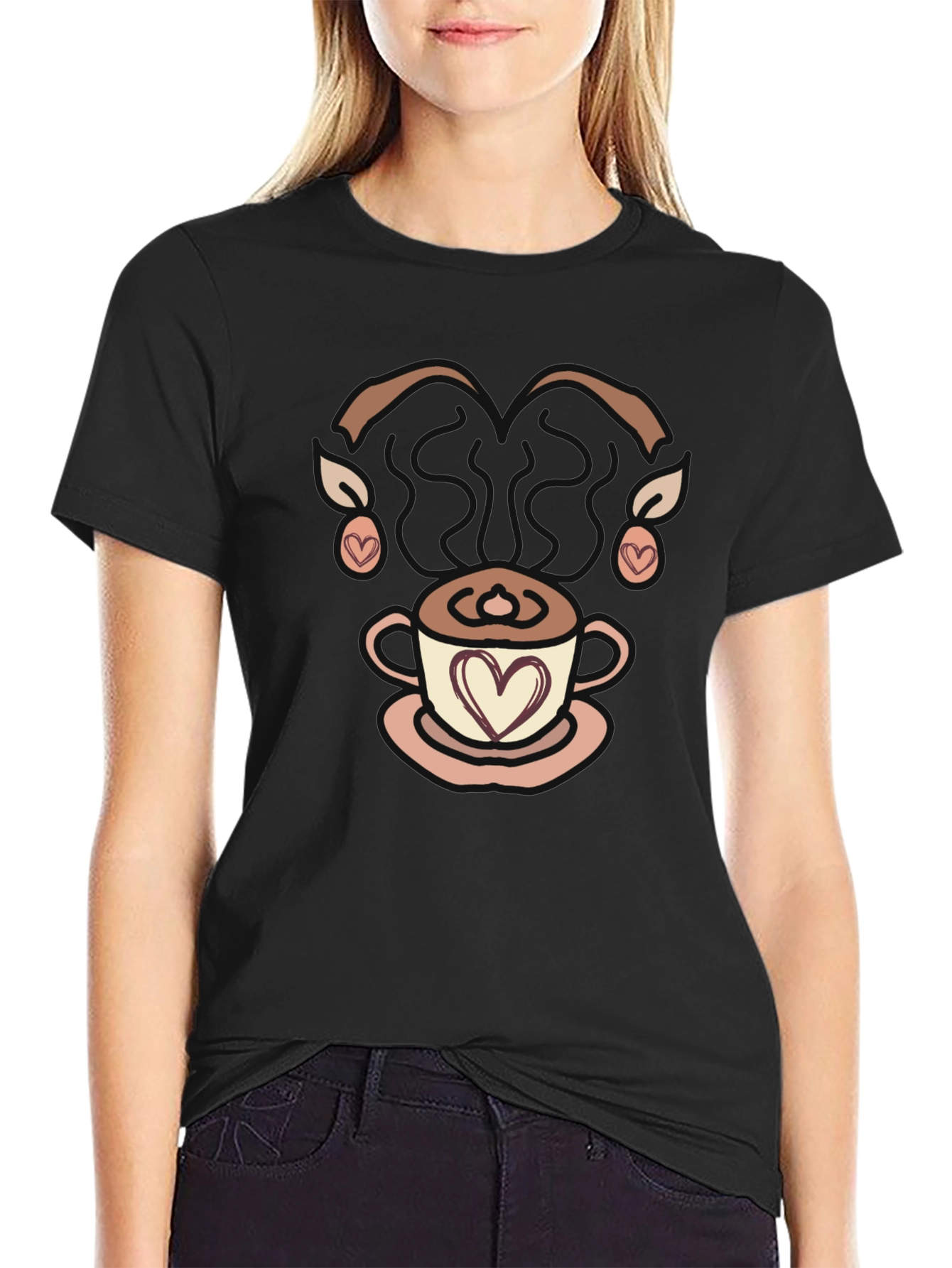 Coffee Lovers Graphic Tee - Heart Latte Art