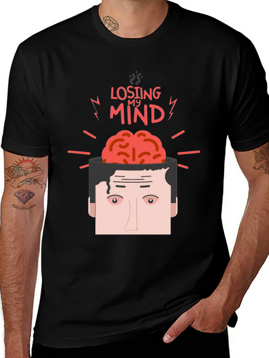 Losing My Mind Graphic Tee - Humorous Brain T-Shirt