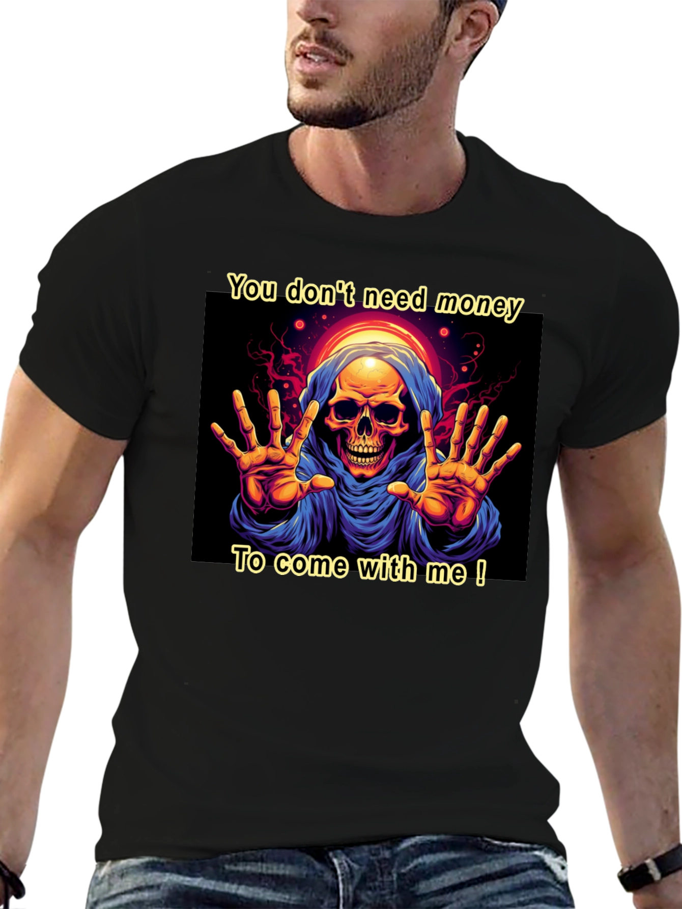 Grim Reaper Graphic Tee - You Dont Need Money