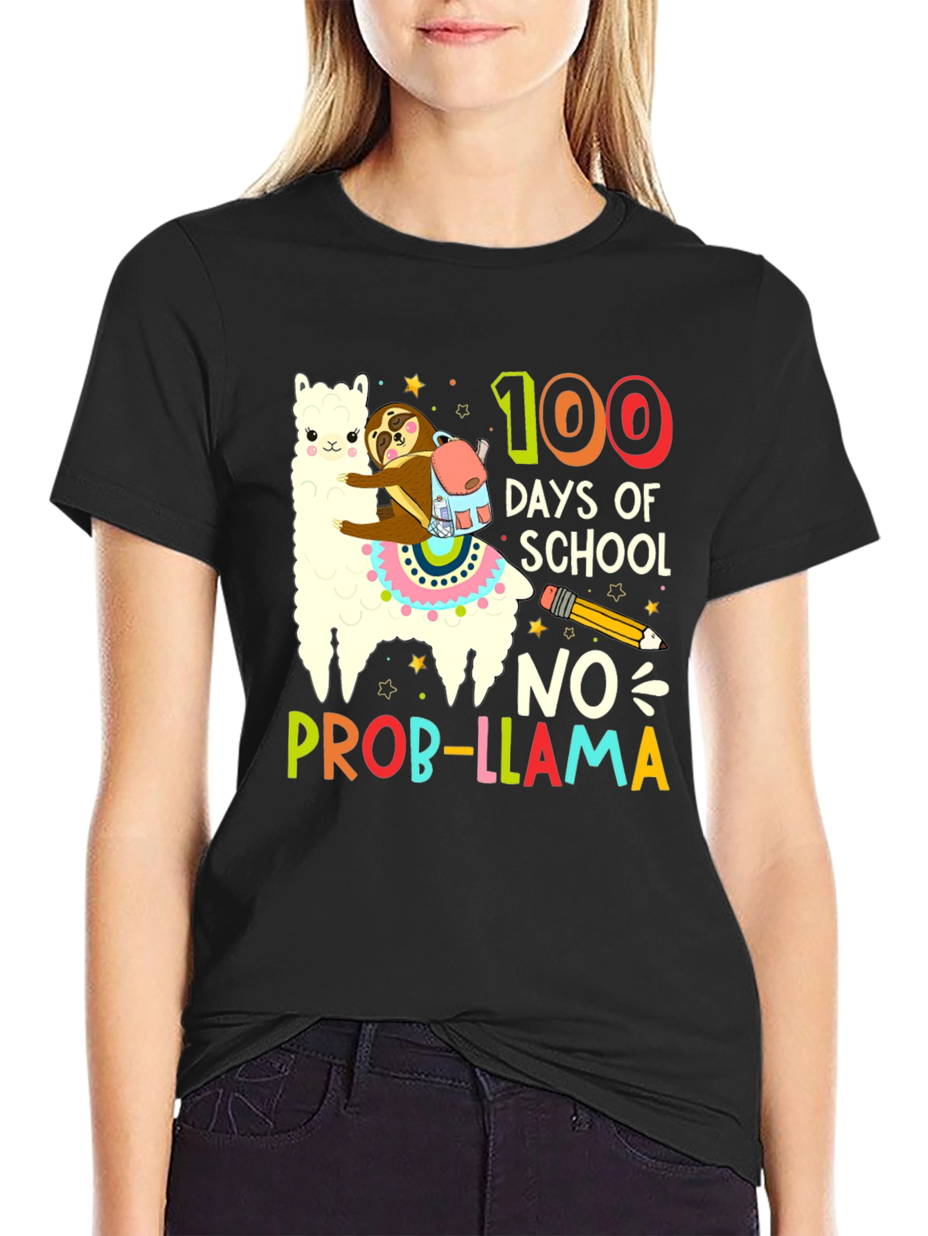 100 Days of School Llama T-Shirt
