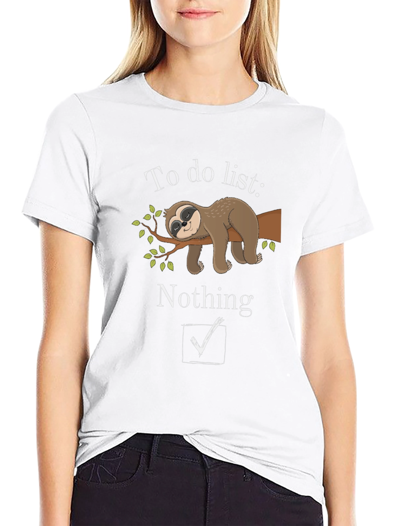 Sloth To-Do List Funny Graphic T-Shirt