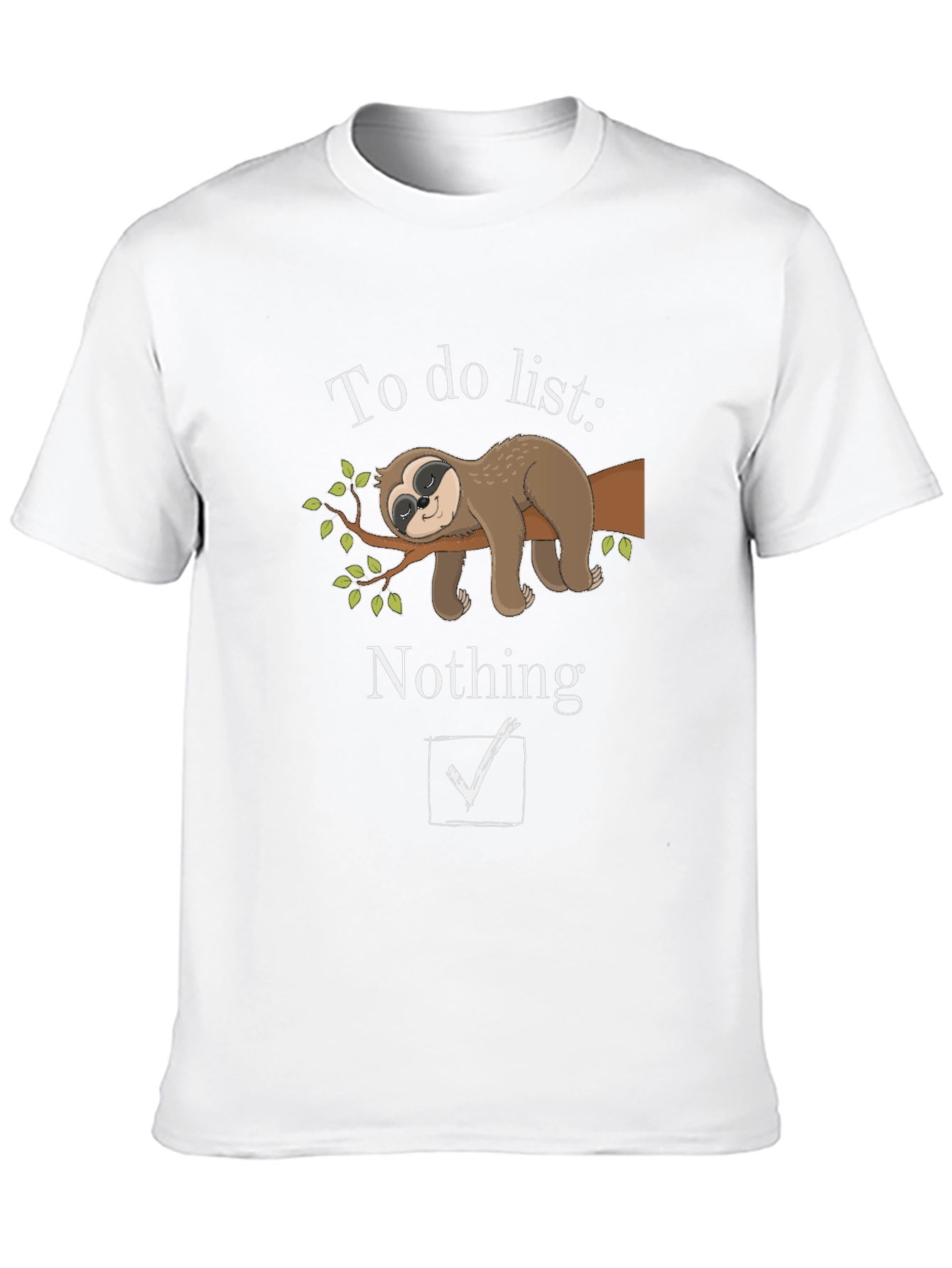 Sloth To-Do List Funny Graphic T-Shirt