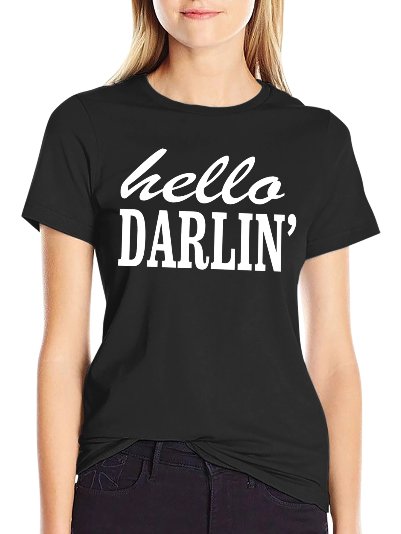 Hello Darlin Graphic Tee - Soft Cotton Blend