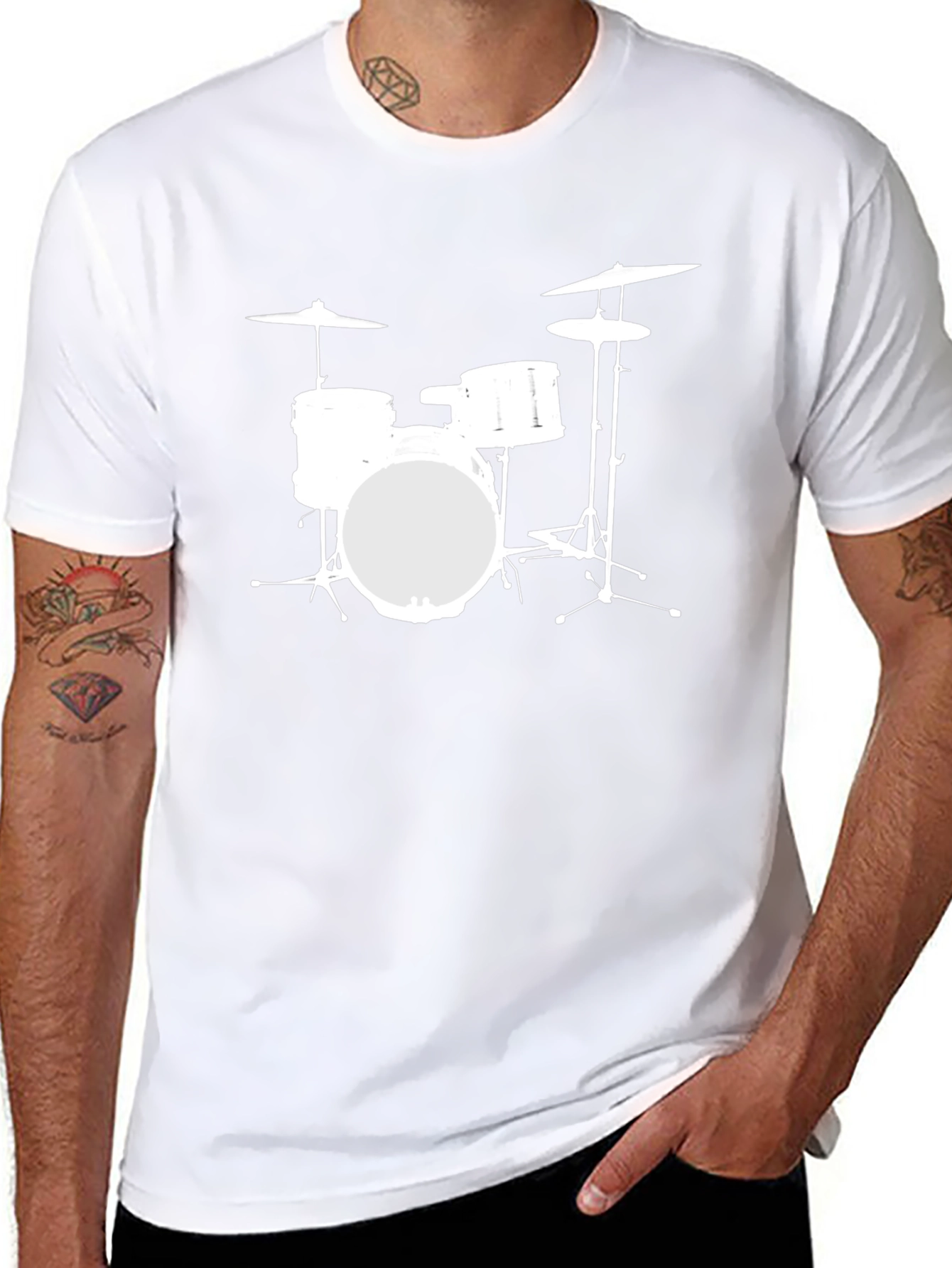 Drum Kit Graphic Tee - Music Lovers T-Shirt