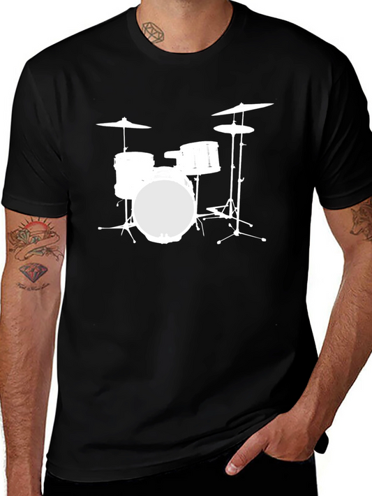 Drum Kit Graphic Tee - Music Lovers T-Shirt