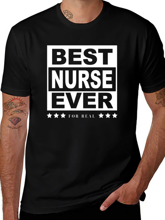 Best Nurse Ever T-Shirt - Black Cotton Graphic Tee