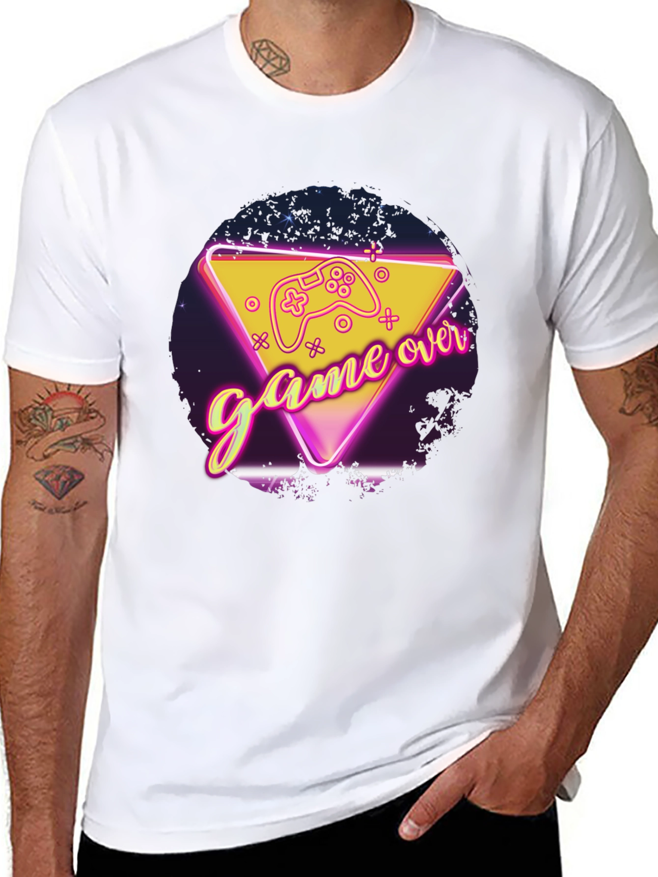 Game Over Retro Style Black T-Shirt