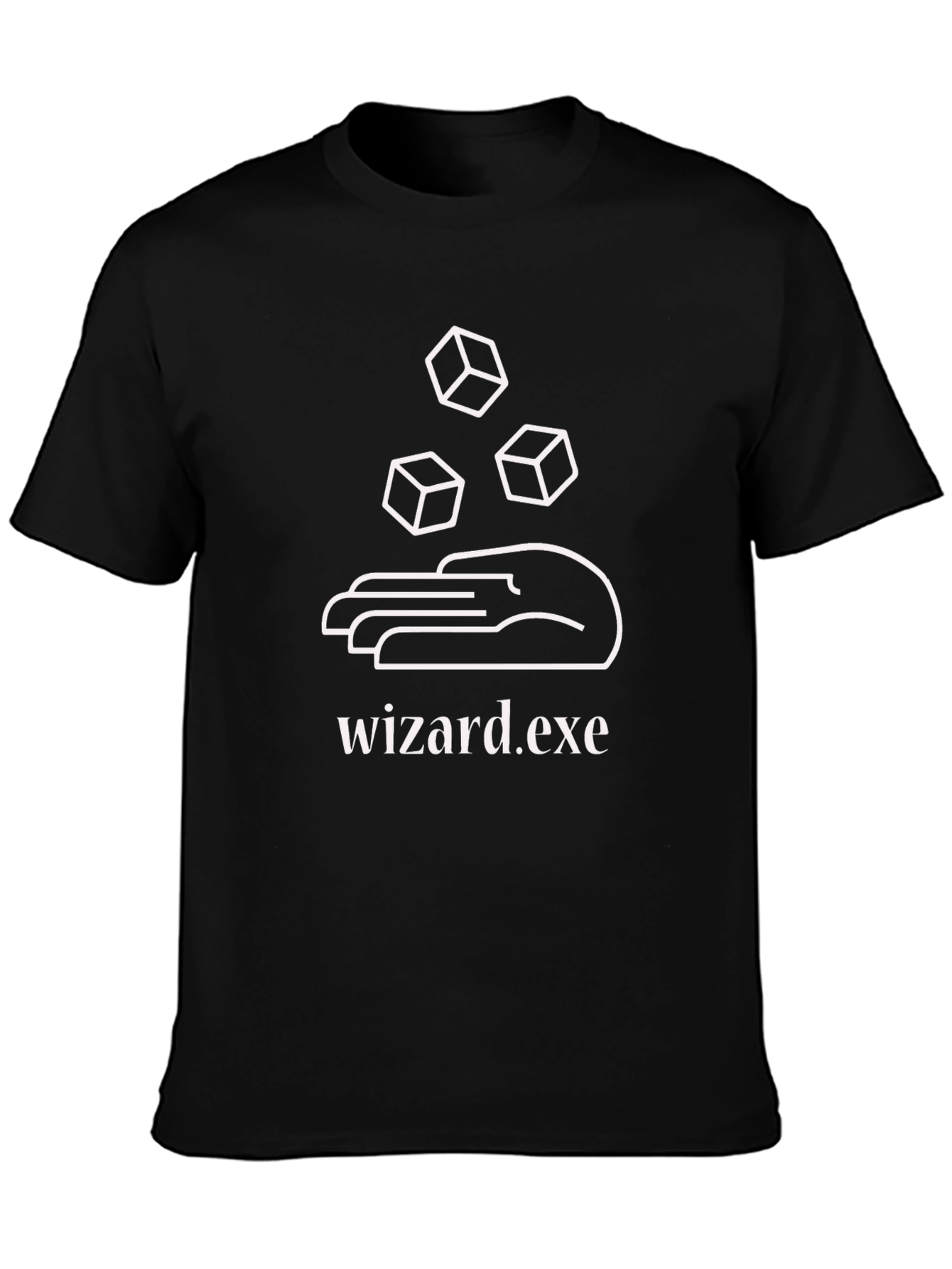 Wizard.exe T-Shirt - Black Cotton Graphic Tee