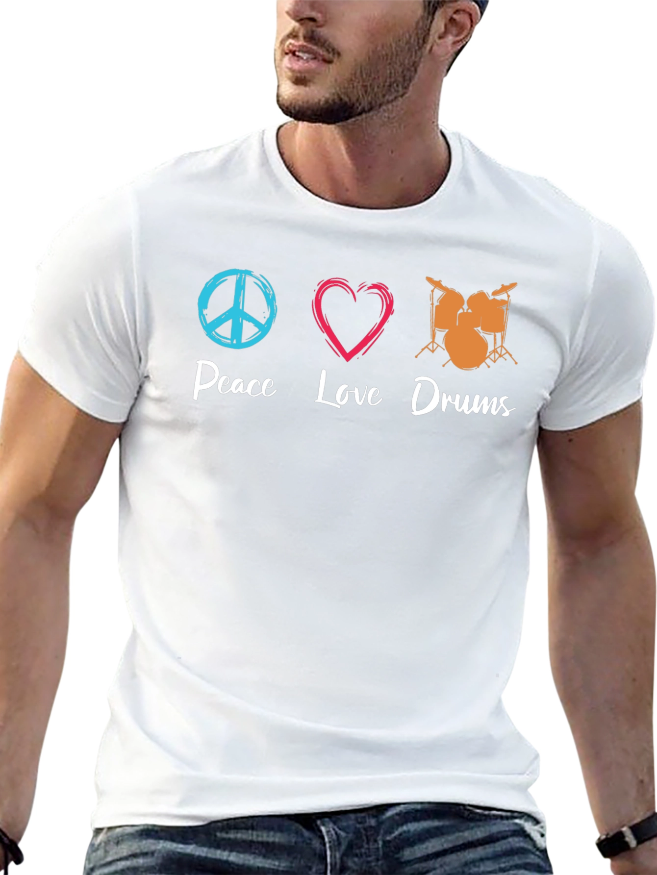 Peace Love Drums Black T-Shirt