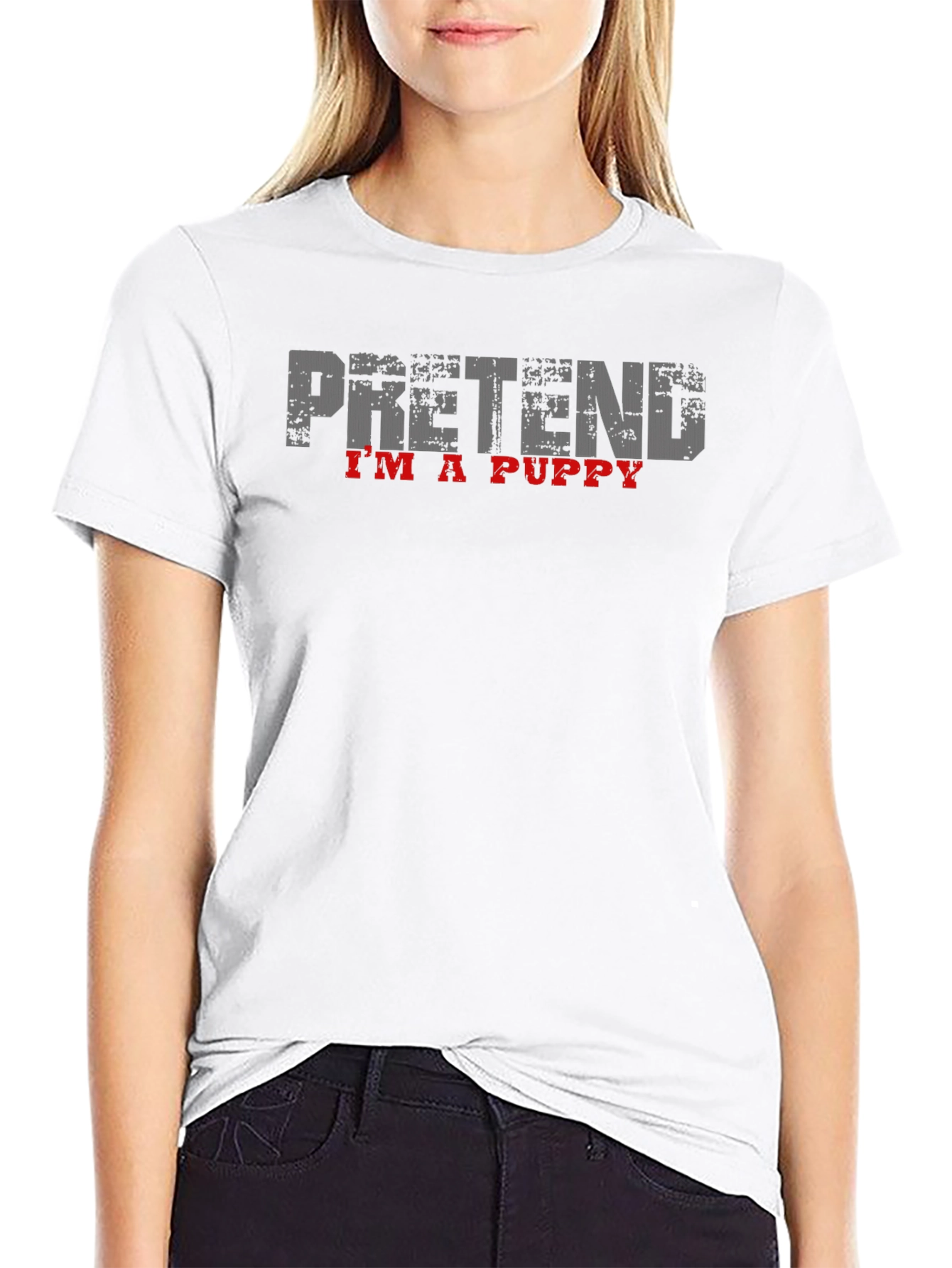 Pretend Im A Puppy T-Shirt - Funny Novelty Tee