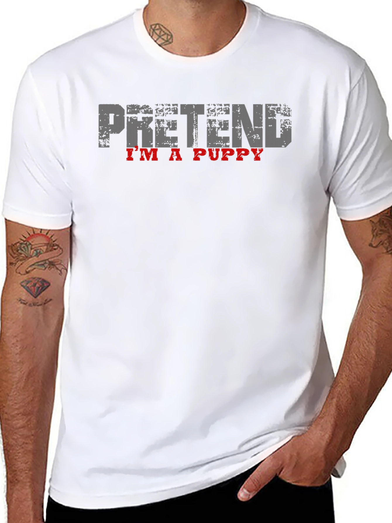Pretend Im A Puppy T-Shirt - Funny Novelty Tee