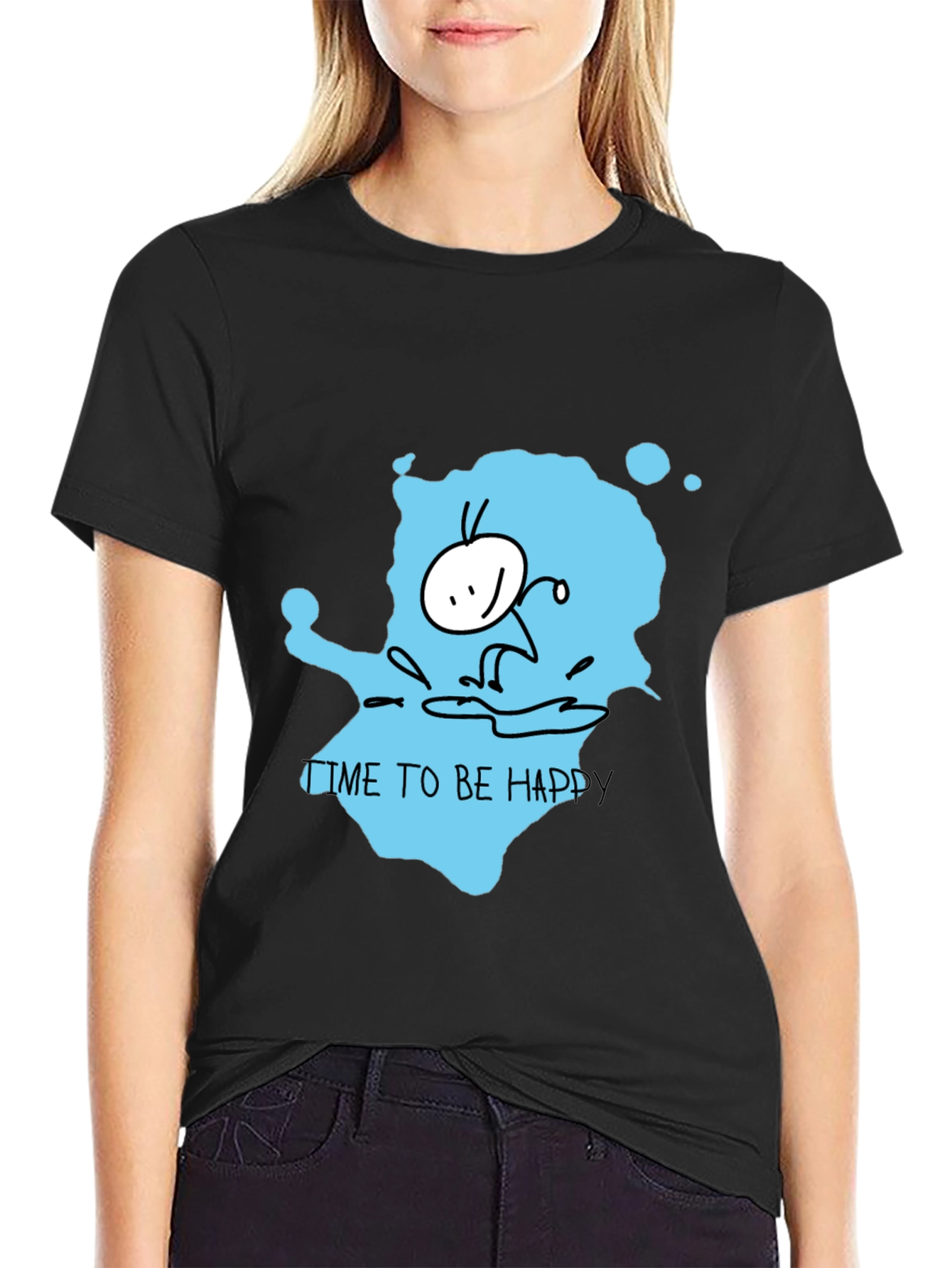 Happy Time Black T-Shirt