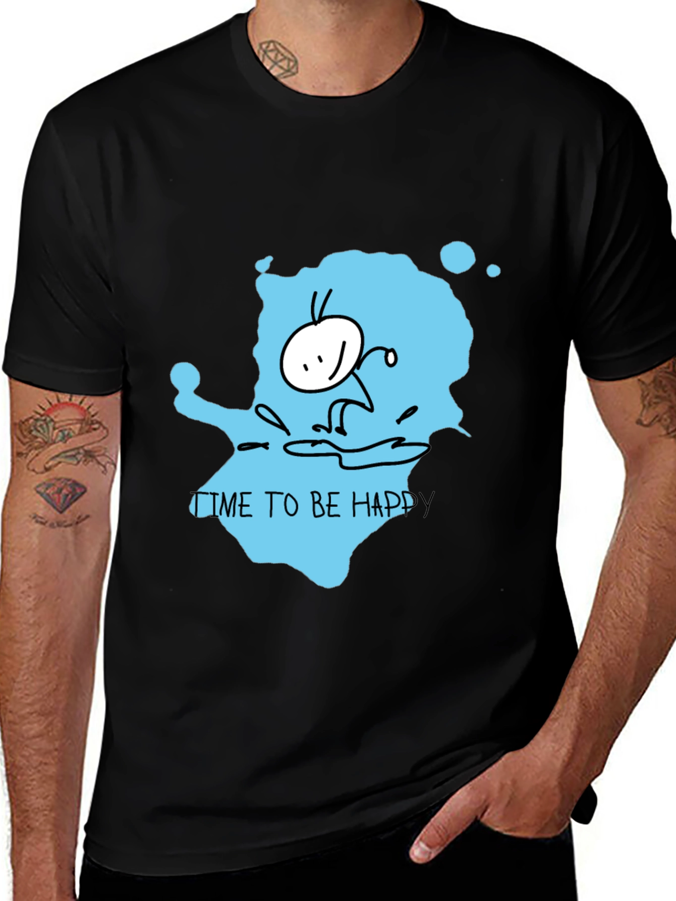 Happy Time Black T-Shirt