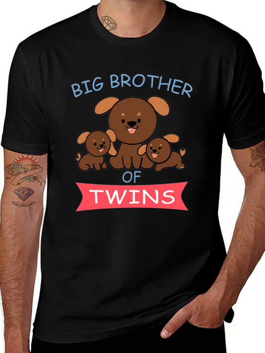 Big Brother of Twins Dog Graphic T-Shirt