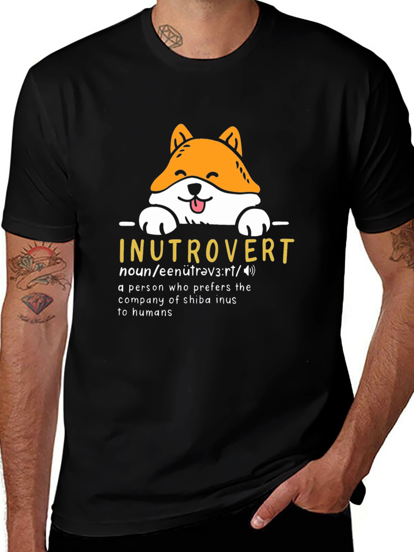Inutrovert Shiba Inu Graphic Tee - Introvert Humor